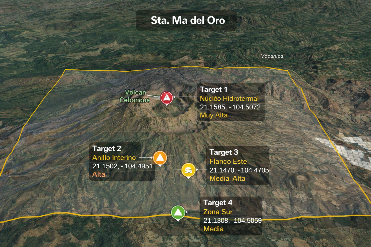 Polígono 3D con targets